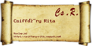 Csiffáry Rita névjegykártya