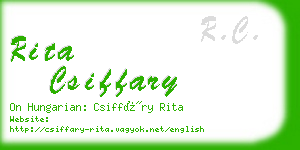 rita csiffary business card